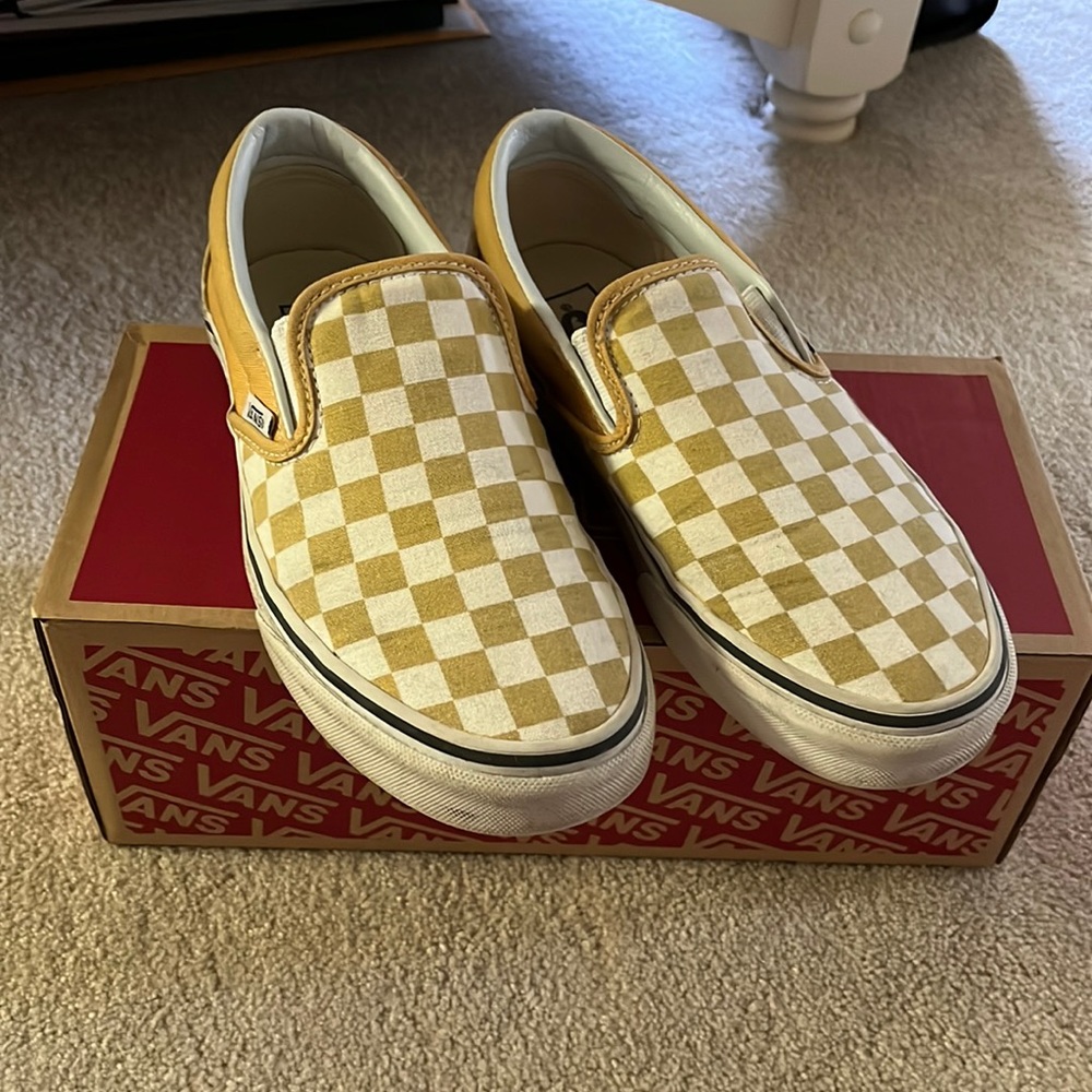 Yellow and White Checkered Vans